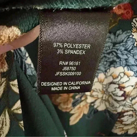 Bebop You Be Free Women's size XL Green Floral Shift Dress Bell Sleeve Photos - Picture 11 of 12